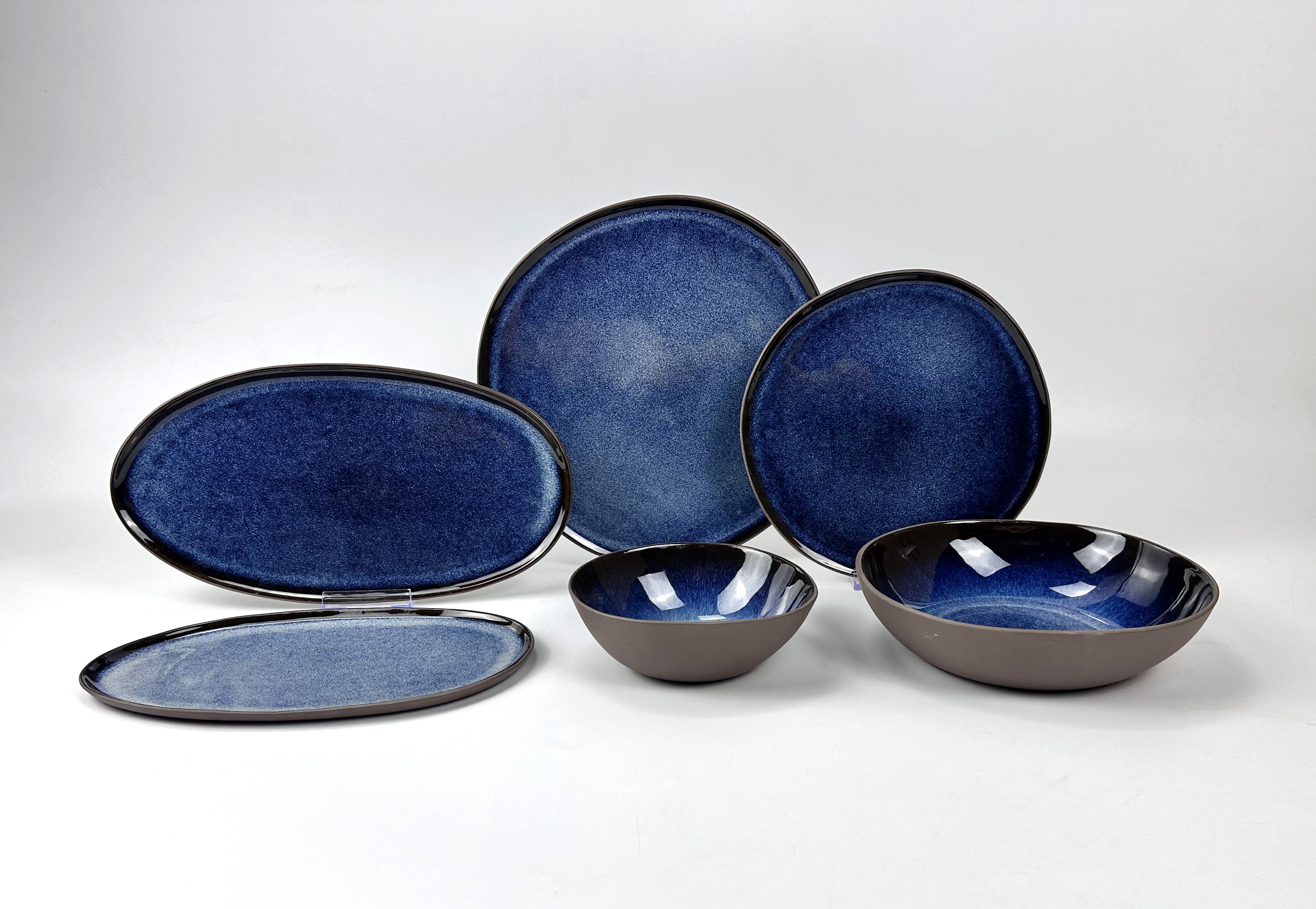 HAOMEI PORCELAIN Special Nordic wind reaction glaze kiln blue tableware