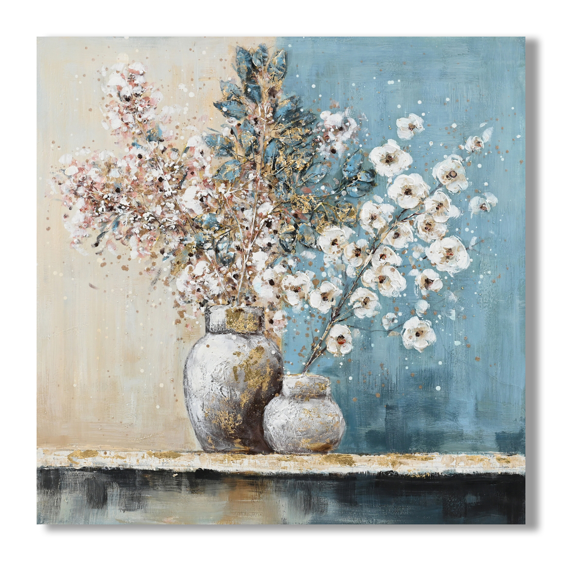 Pure hand-painted flower oil painting