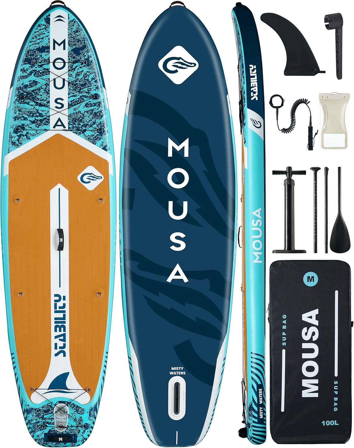 Inflatable Stand Up Paddle Board, Stable Paddleboard SUP for 2 People/Family