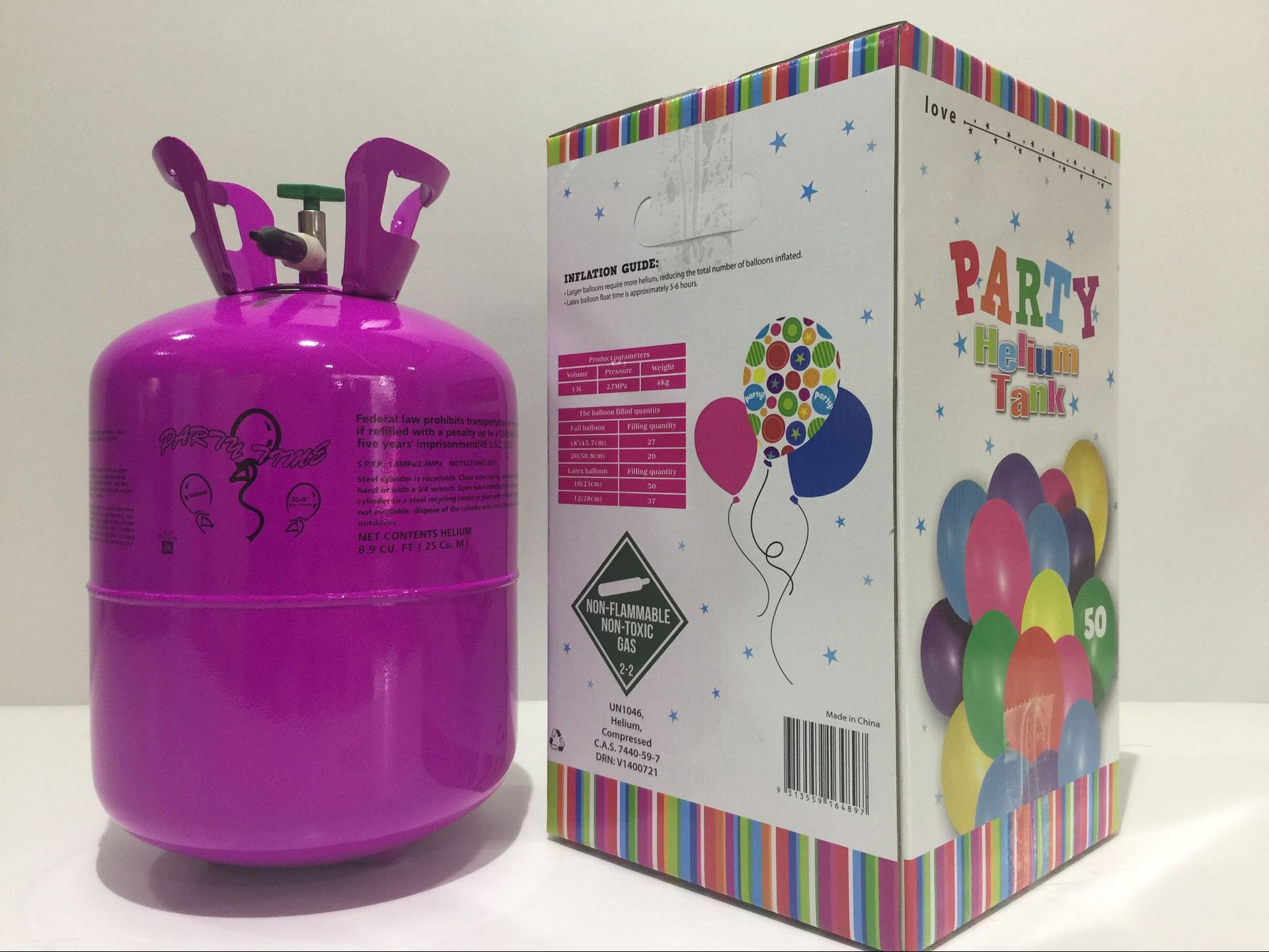 party product helium gas cylinder