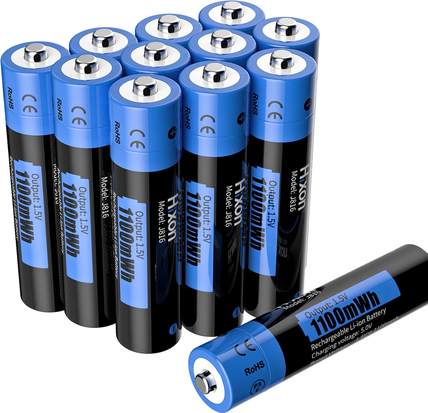Hixon Rechargeable Lithium AAA Batteries
