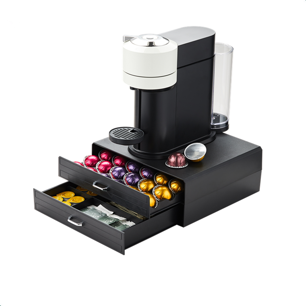 Dujia Coffee Capsule Two Big Drawers 2-Tier Fit for Vertuo , K-CUP, Nespresso