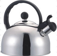 Woohao Stainless steel stovetop teakettle woodlike softtouch handle
