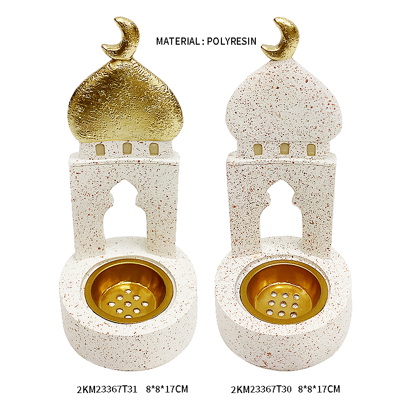 Ornamental Resin Castle Candlestick