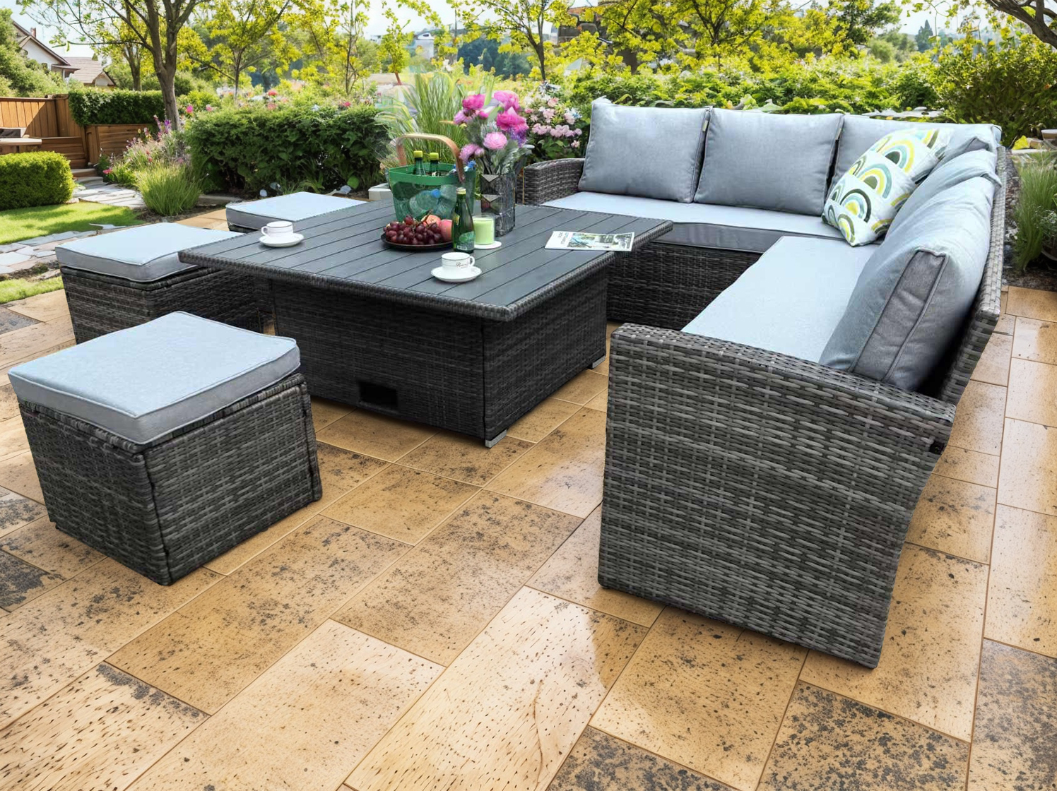 5pcs Sofa set with rising table