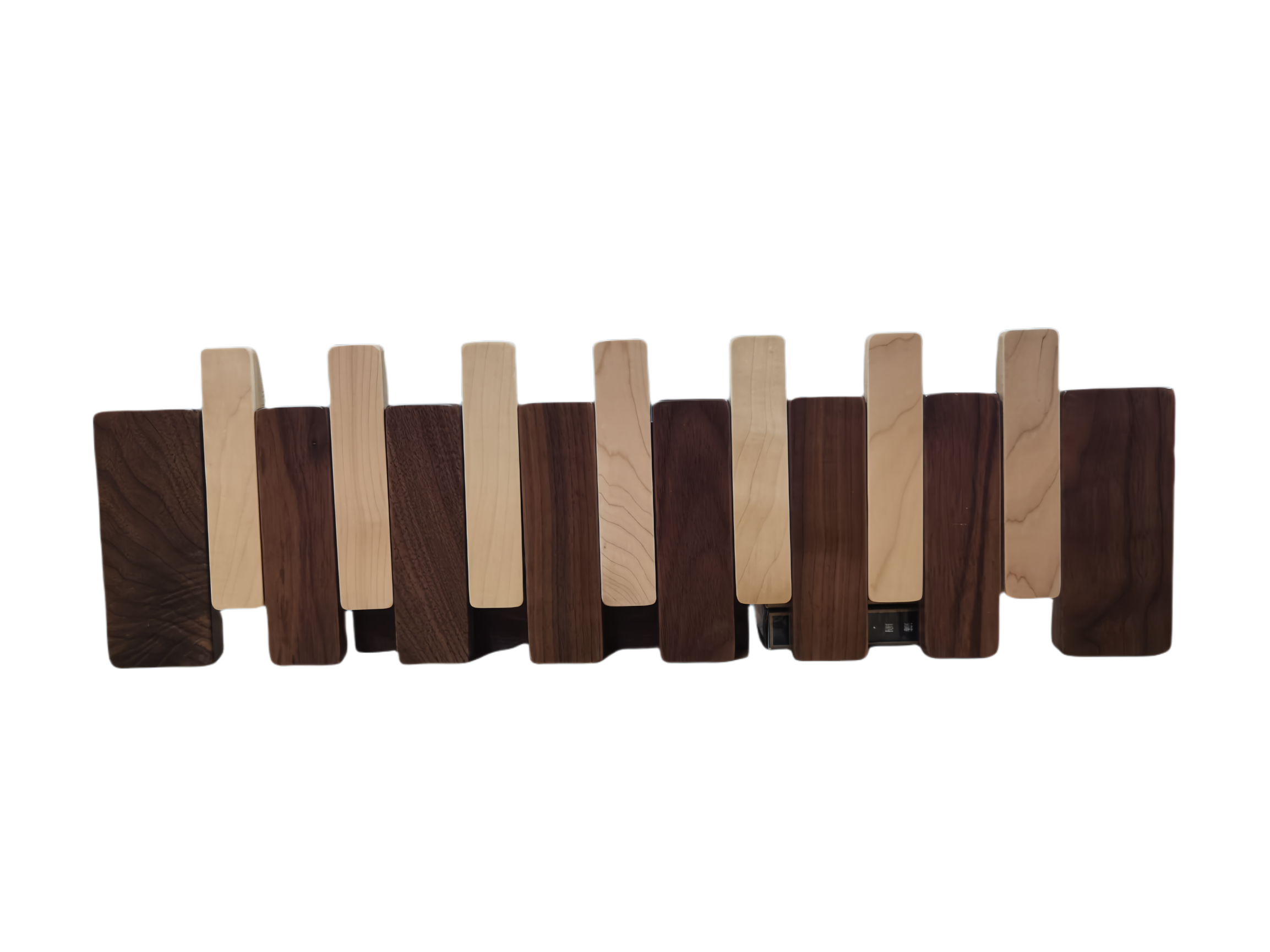 Wooden clothes hanger in the style of piano keys