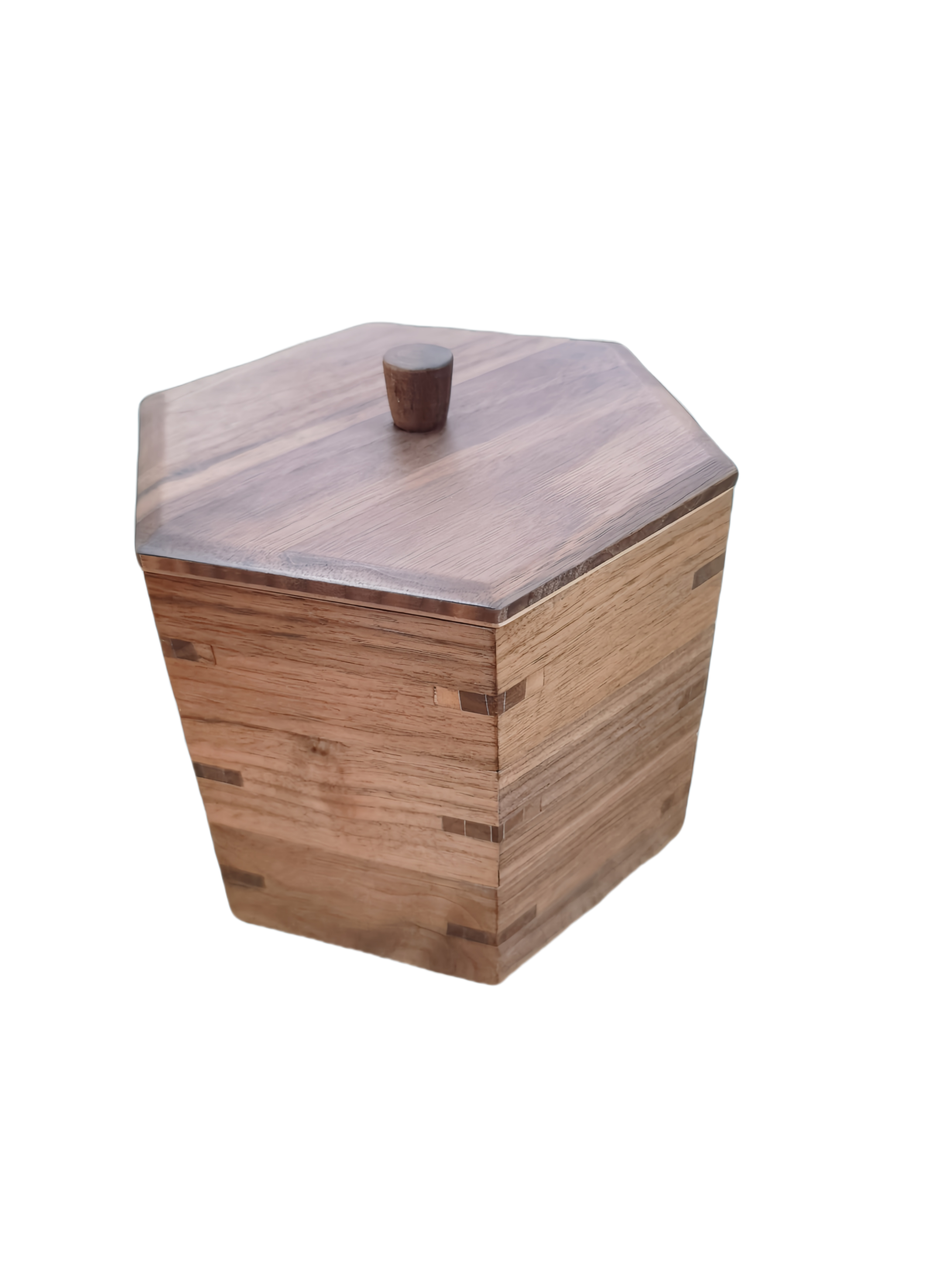 Wooden storage box hexagonal box snack nut box