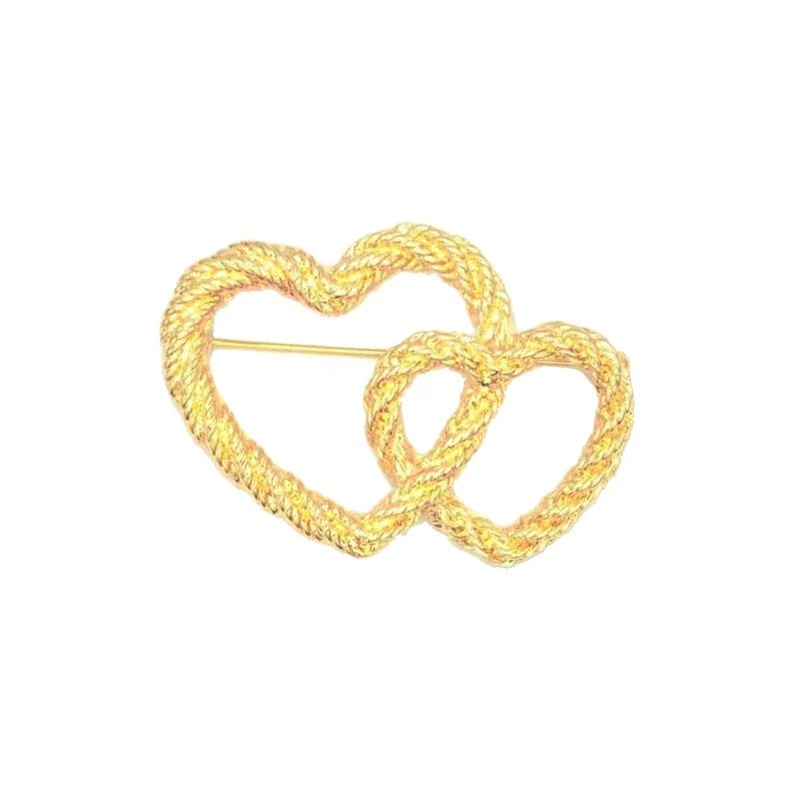 New minimalist gold heart anti glare brooch