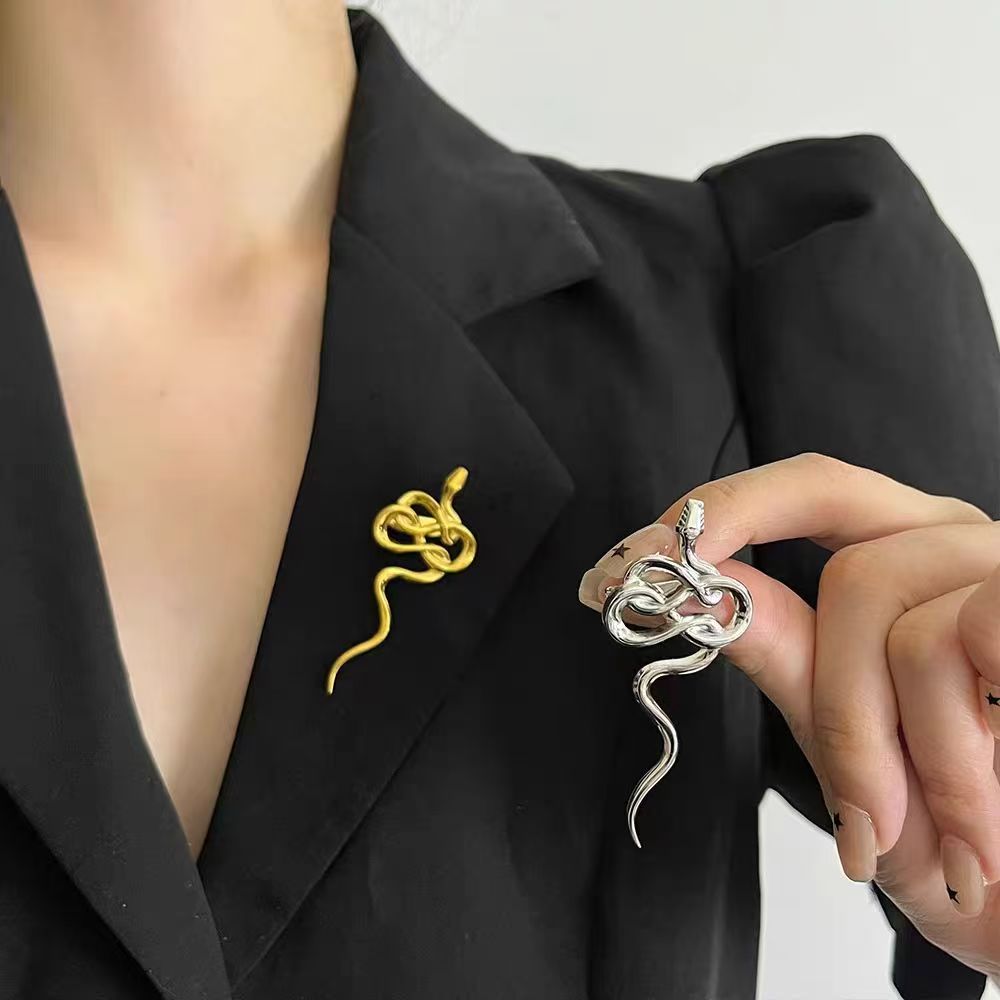 Cross border snake shaped winding brooch from Europe and America