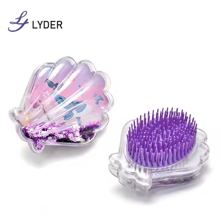 Shell style hair brush