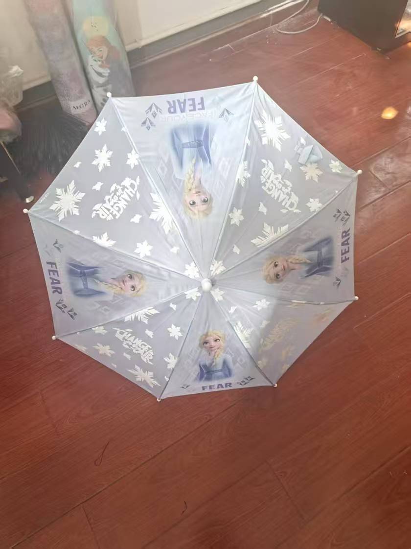 16.5 inch manual open fiberglass kids umbrella with digital printing