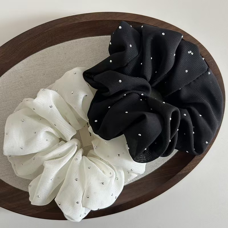New Korean style light gauze diamond studded large intestine headband