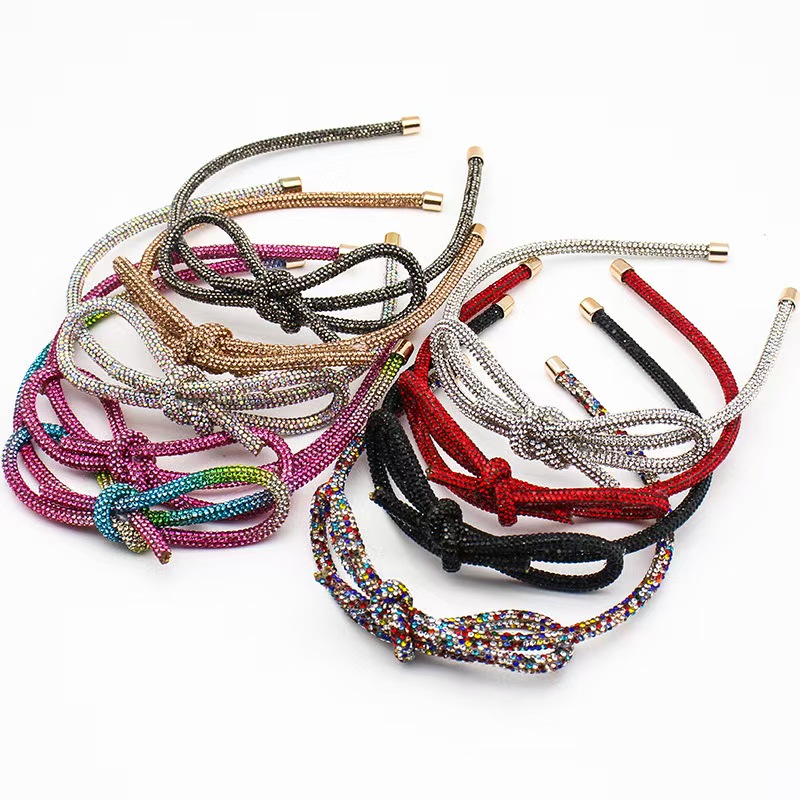 New European and American Super Flash Diamond Knotting Headband