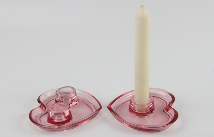 JC peach heart two hole candleholder JC peach heart candleholder