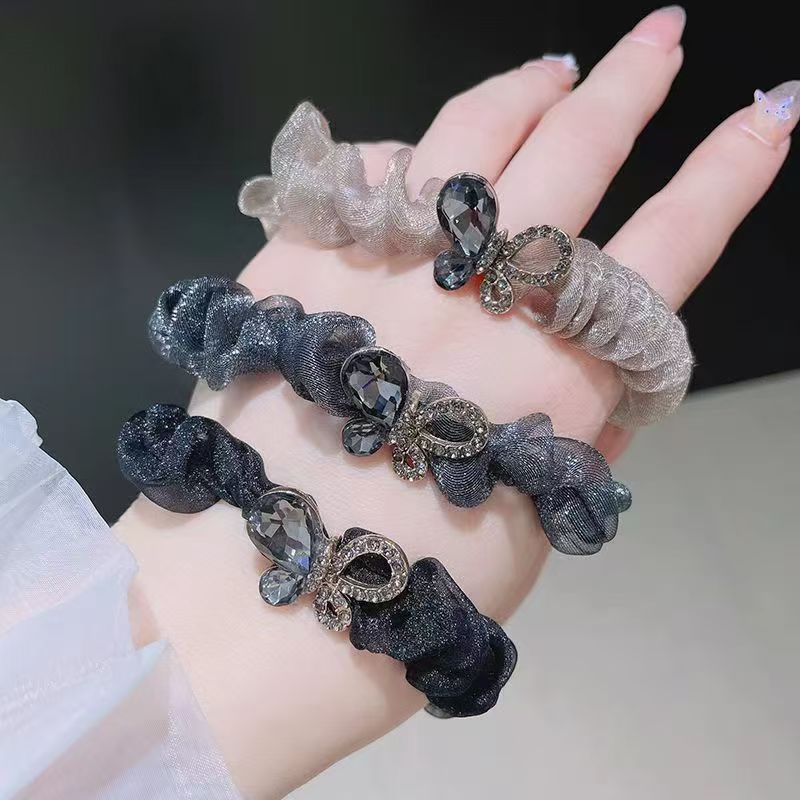 European and American Eugen mesh, rhinestone bow, large intestine headband