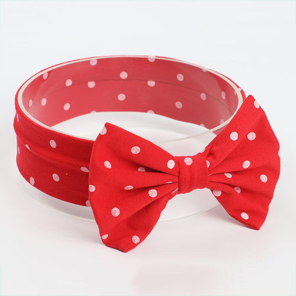 Cute European and American polka dot printed bow headband