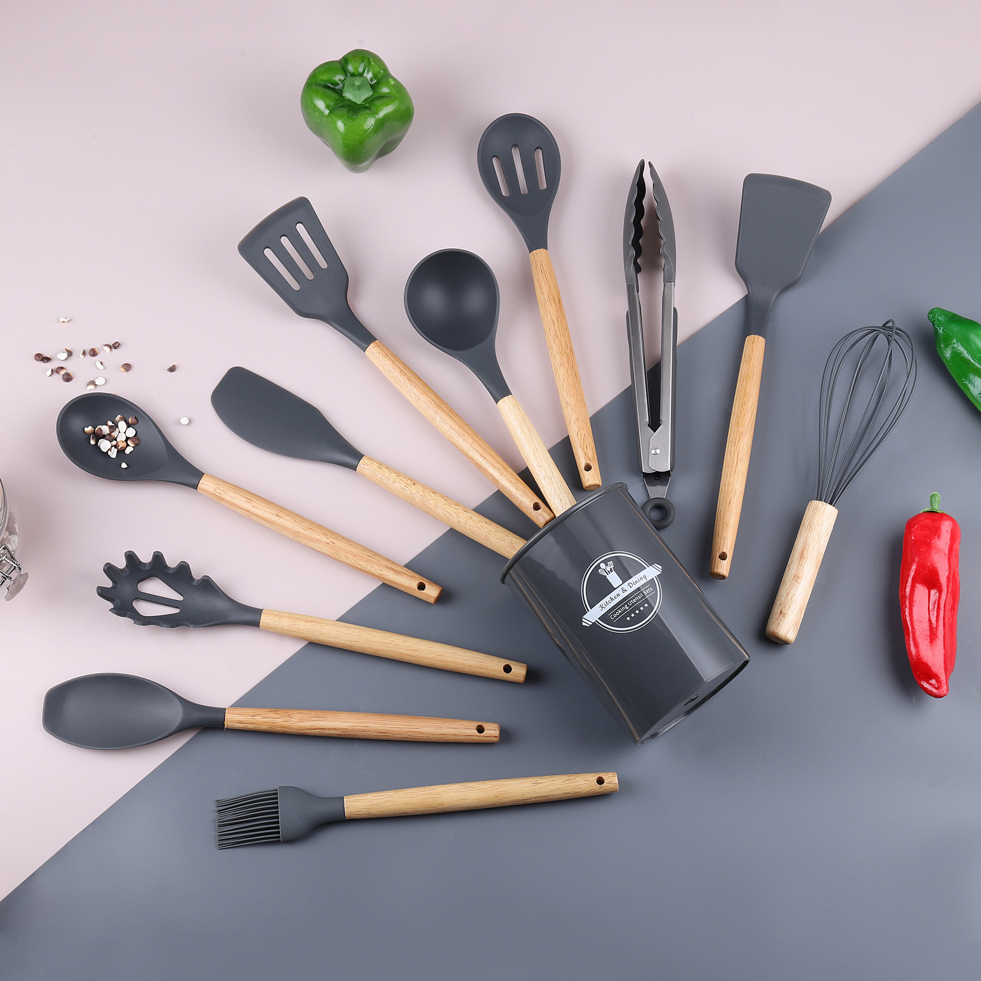 12pcs silicone kitchen utensil set