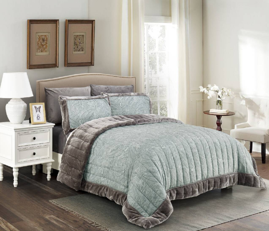 100% Polyester Fur comforter quilt sets