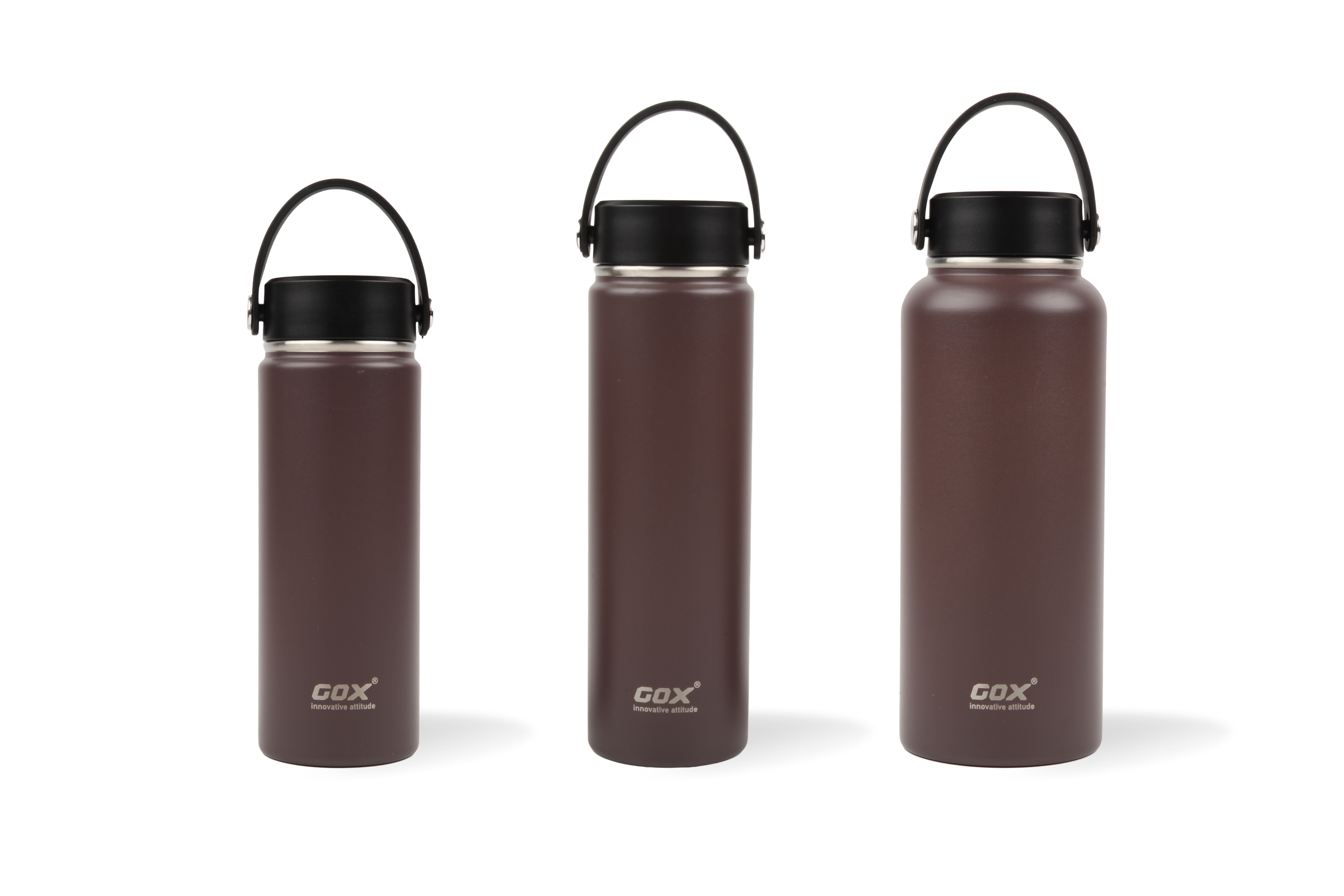 GOX Double Wall Vacuum Insulated Stainless Steel Water Bottle With Foldable Carry Handle For Sports For Travel