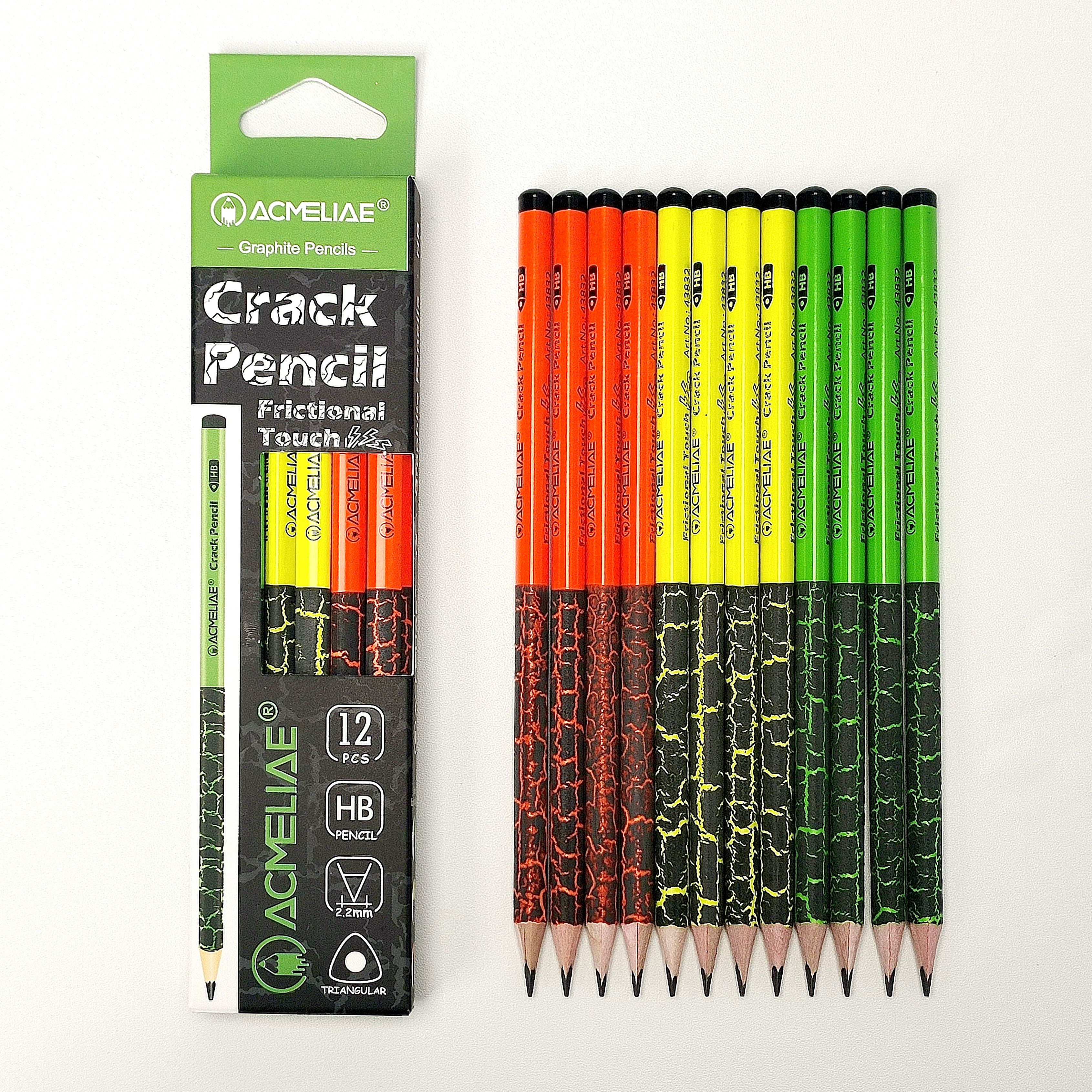 Neon HB crack pencil end dipped