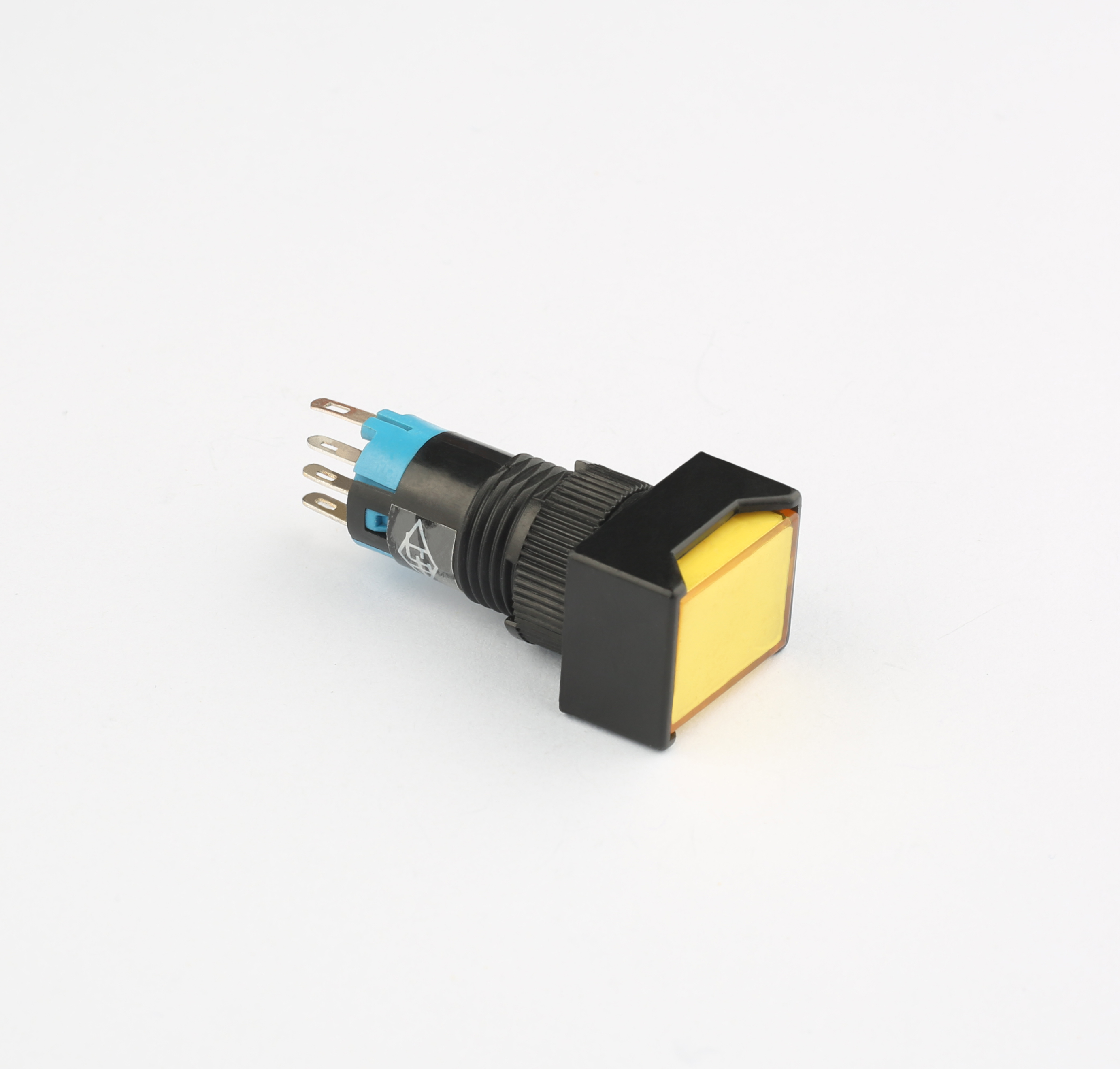 Zhongxing Wright Hot Sale AD12 Single Pole Self-Locking Yellow Square Pushbutton Switch with Lights