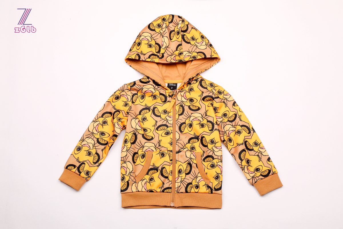 Boy's Printed Hoodie Zipper Jacket