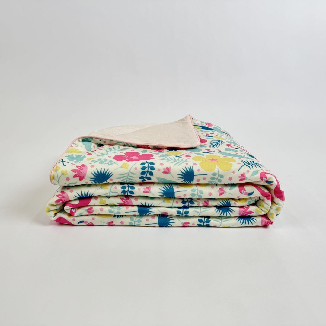 Flamingo Print Cooling Comforter Double-Sided Cool Design Fluffy Arc-Chill Cooling Blanket Quilt
