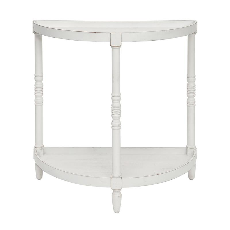 Beveled Doric White Side Table
