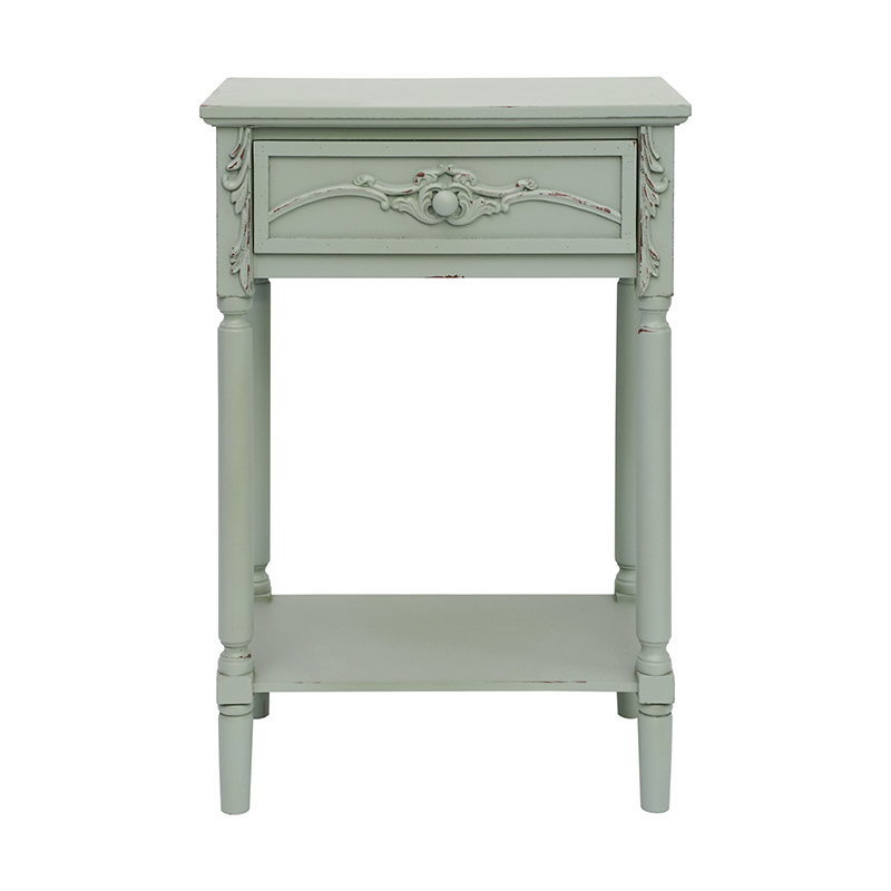 Antique Iced Blue 1-Drawer Table