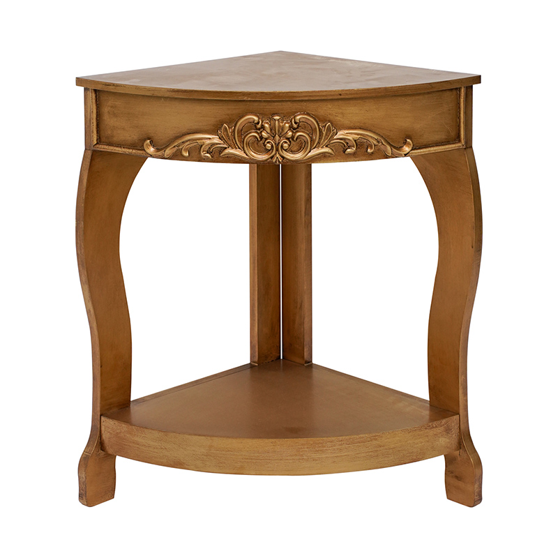 Traditional Carved Brown Corner Table