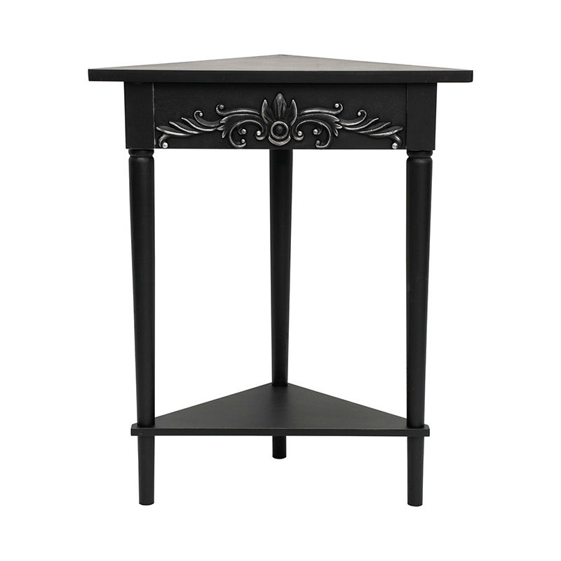 Modern Carved Black Corner Table
