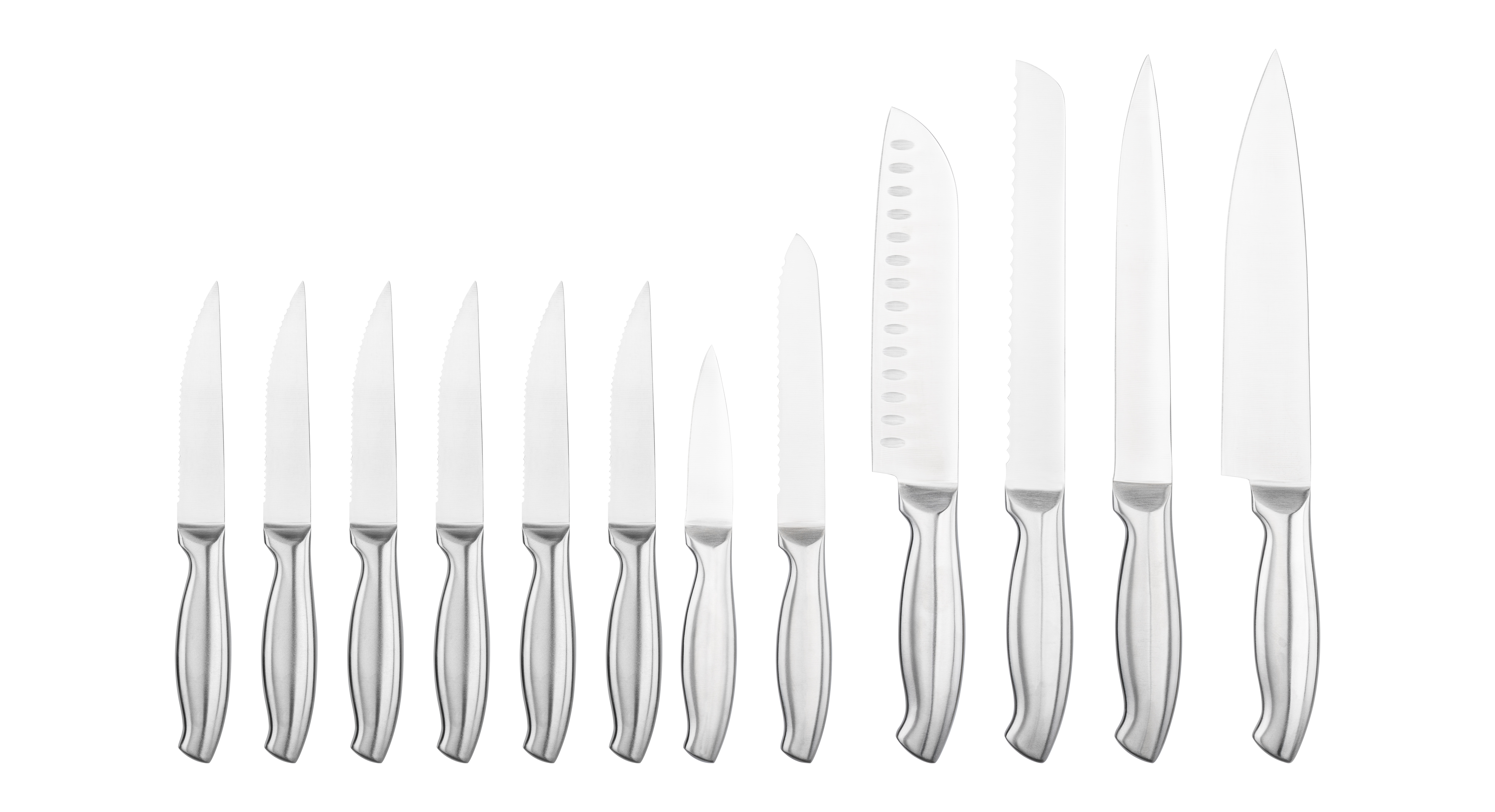 12 pcs stainless steel hollow handle knife set