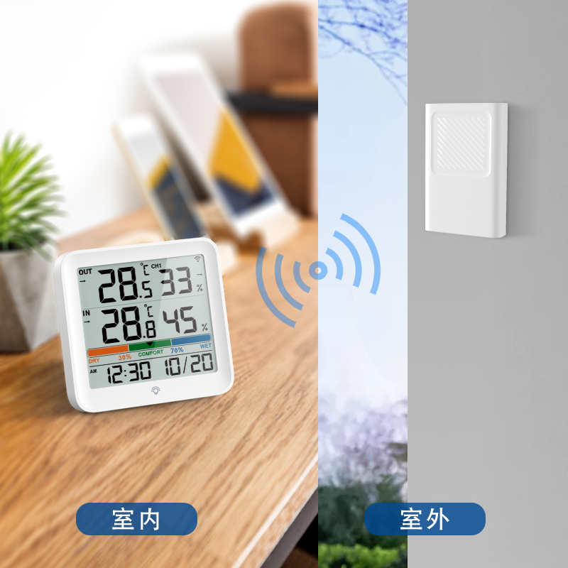 Indoor and outdoor thermometer and hygrometer