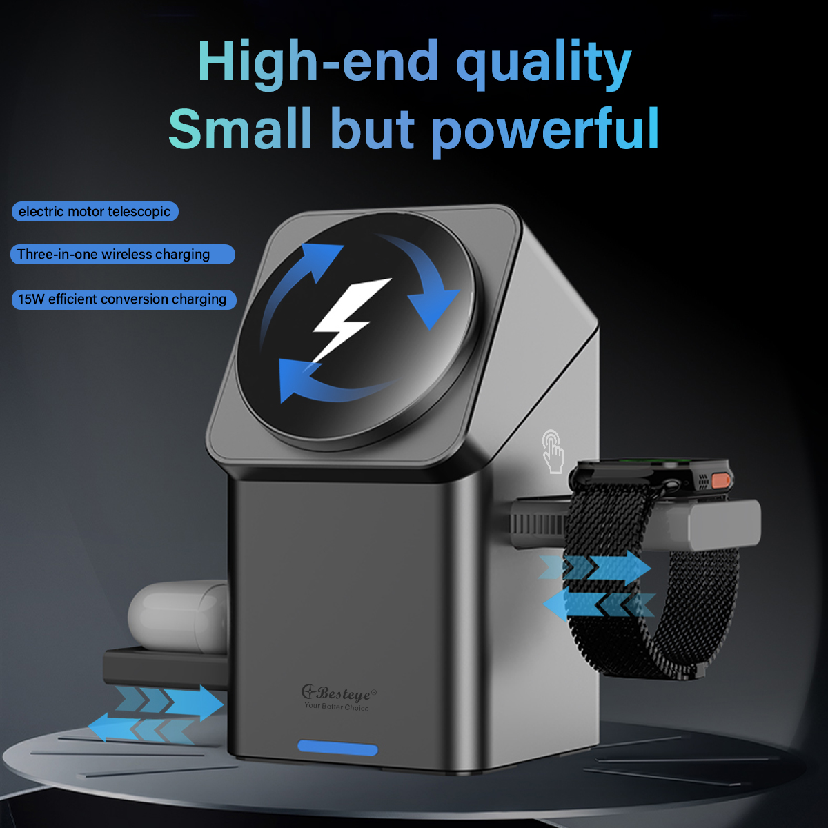 Innovative 15W Auto Foldable 3 in 1 Wireless Charger Magnetic Charger for Apple Watch for iPhone 16