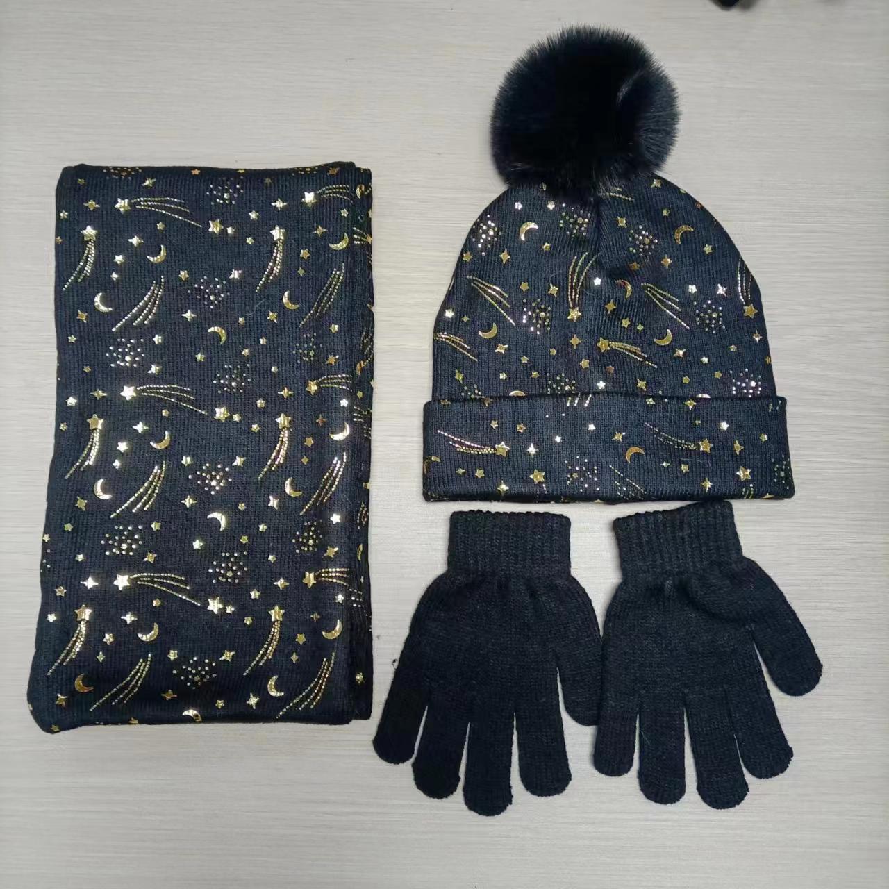 3pc Set Kids Hat Scarf And Gloves