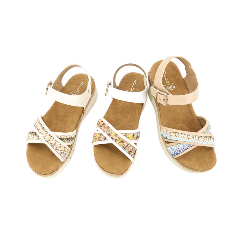 Custom Wholesale Casual Everyday Open Toe Thick Soled Women Flat Sandal High Quality Ladies Shoe