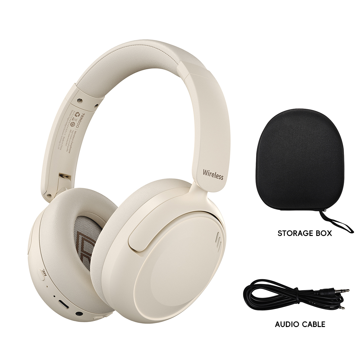 Hybrid Active Noise Cancelling Headphones, Wireless Over Ear Bluetooth Headphones Hi-Res Audio