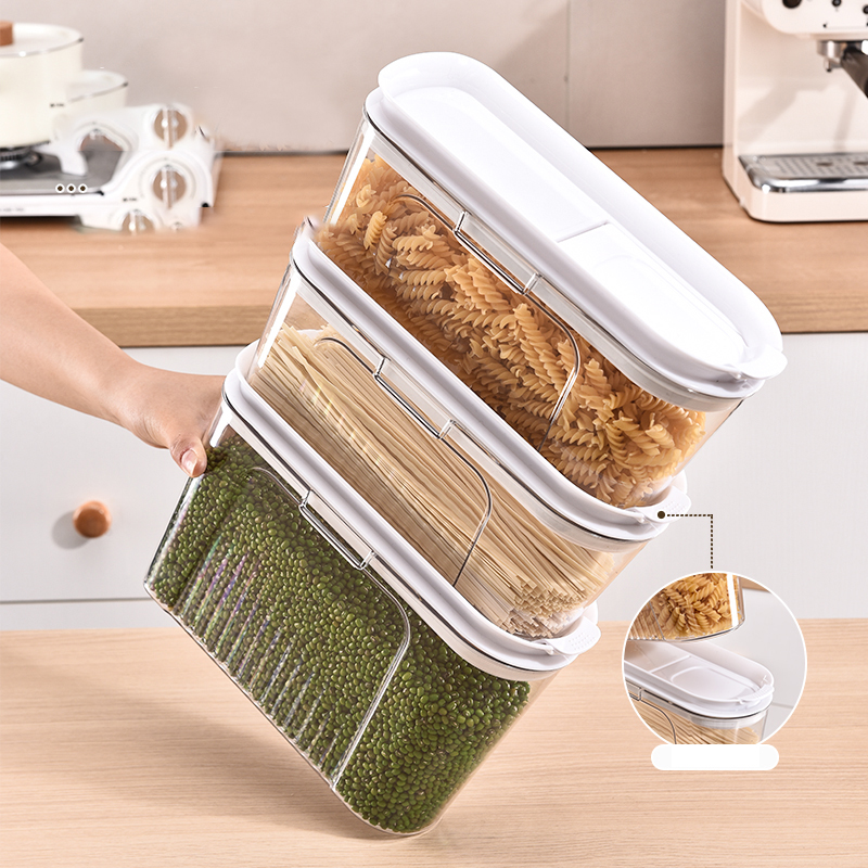 Classic and Modern Design Plastic Airtight Kitchen Canisters Bulk Food Storage Containers Set Box