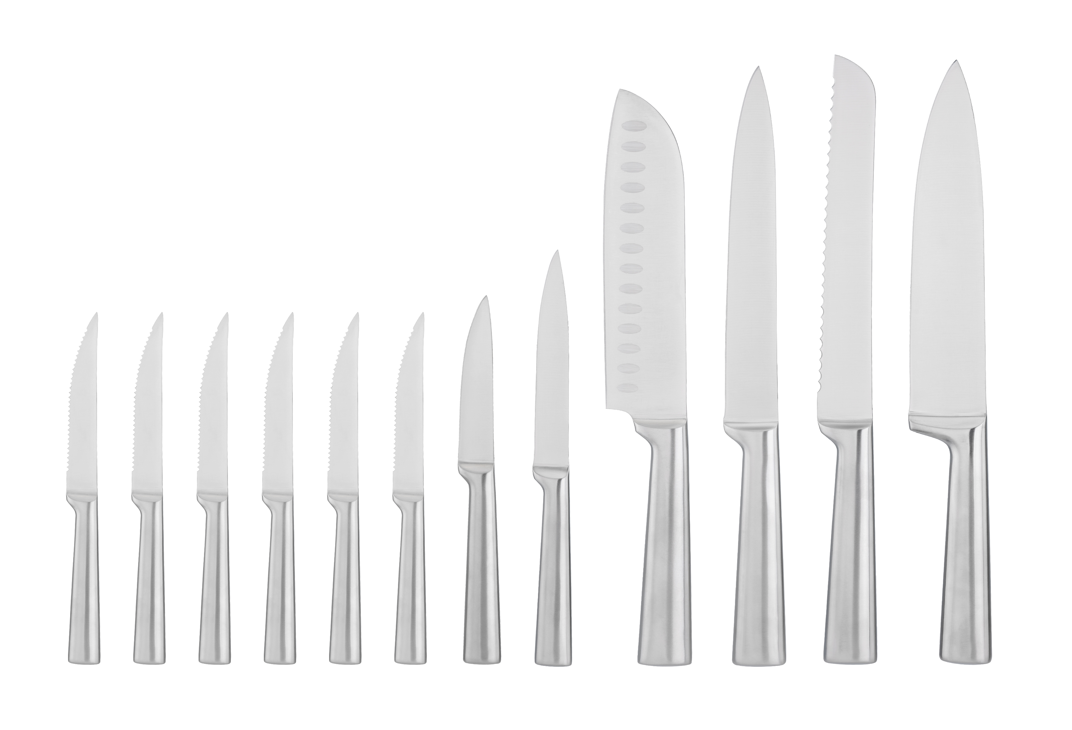 12 pcs stainless steel hollow handle kitchen knife set
