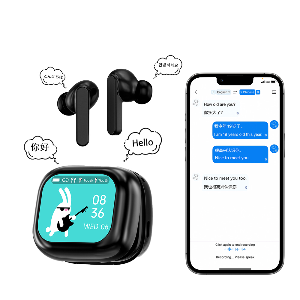 OEM AI Language Smart Translation Wireless Earbuds Support 144 Languages Translator Earphones