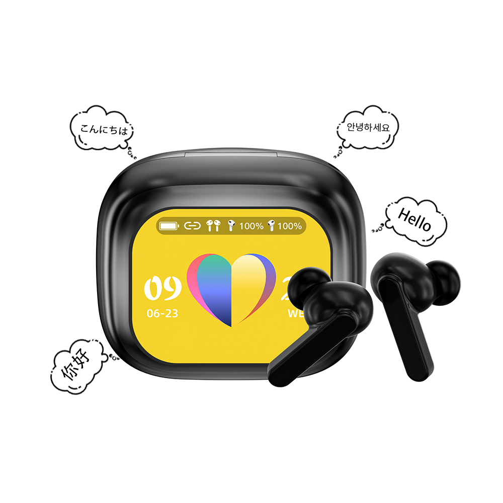 Ai Translator Earbuds with 135 Languages TWS Headphones with Touch-Screen & Noise Cancelling Feature