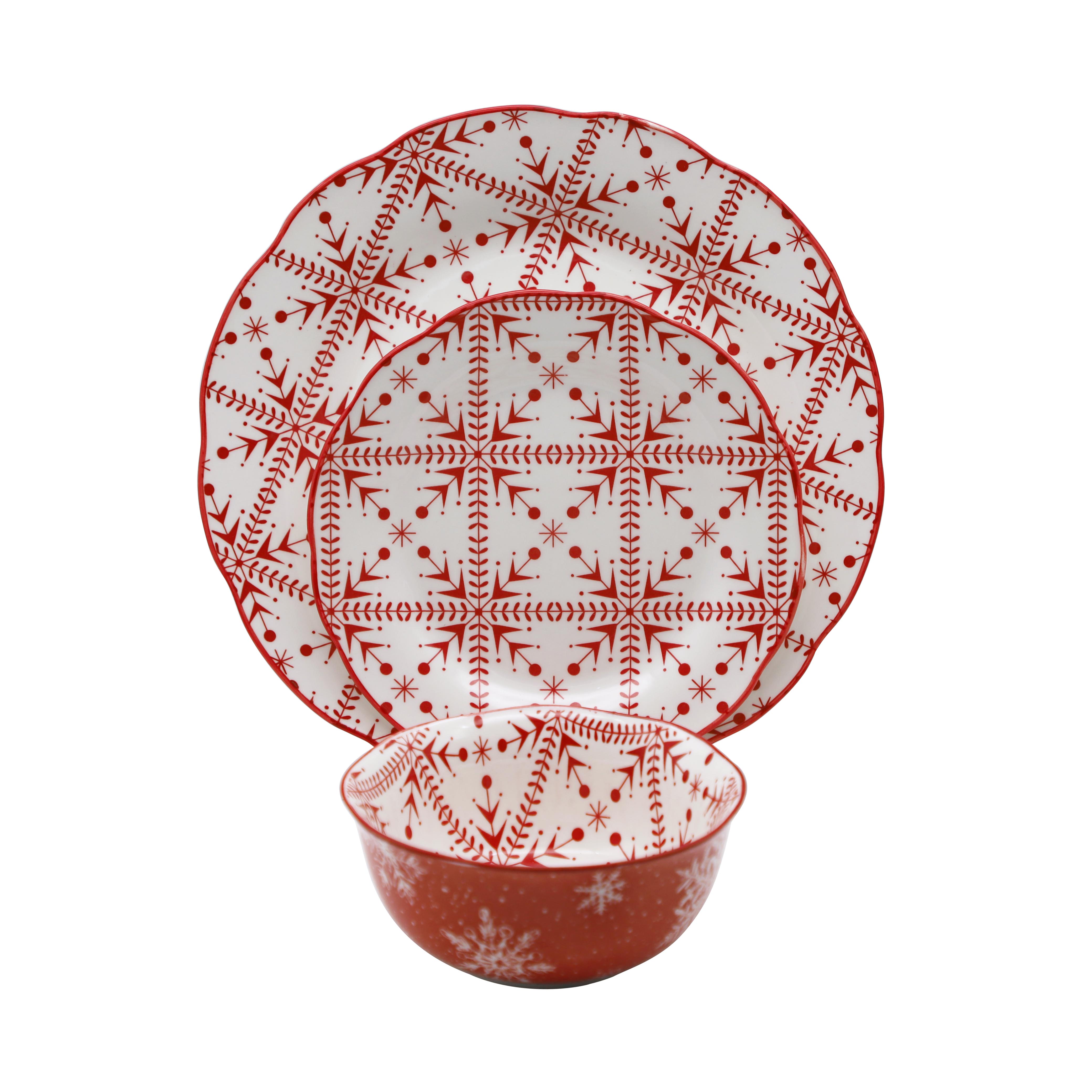 18 pc dinner set padprint snowy