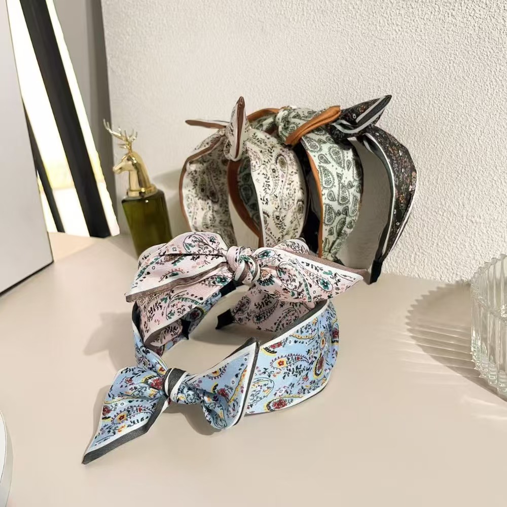 Cashew flower fabric forged wide printed headband