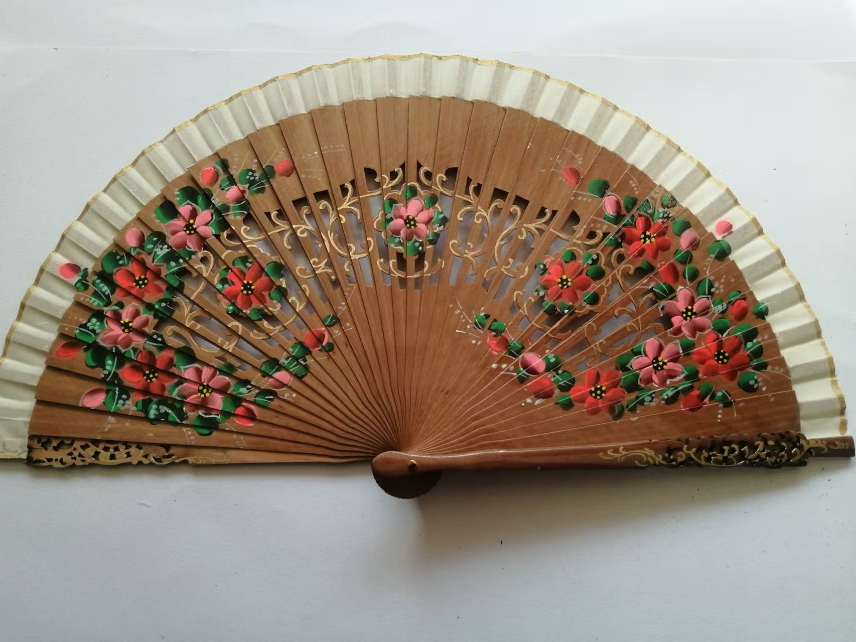 Craft fan, Spanish wooden fan, bamboo and wood crafts