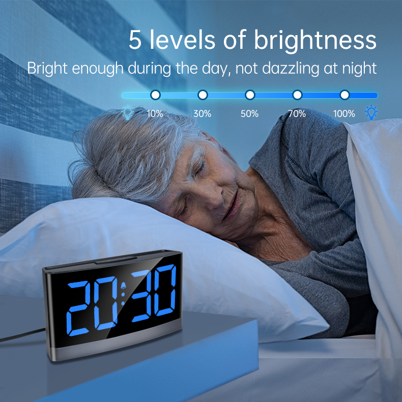LED display convex curved screen simple alarm clock