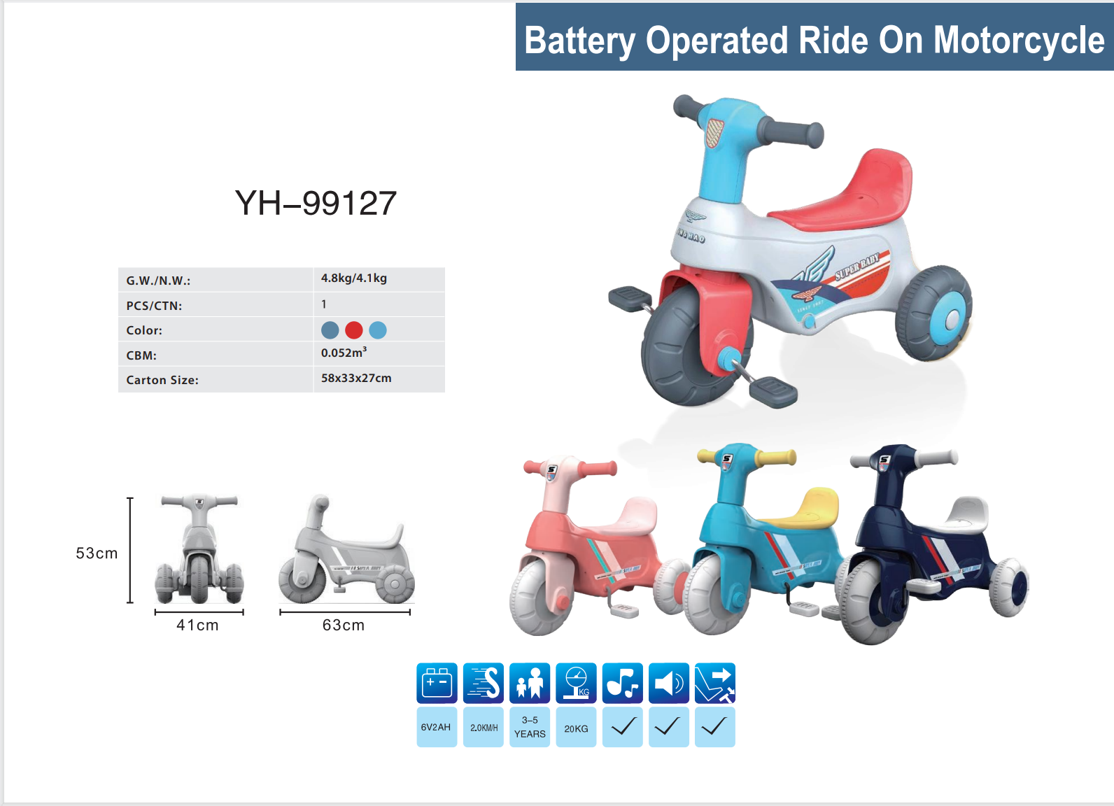 2 In 1 Battery Operated Ride On Bike