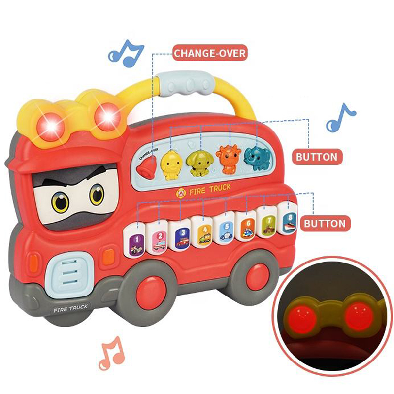 Fire fighting truck electronic organ set 2colors mixed (3*AA，not included batteries)
