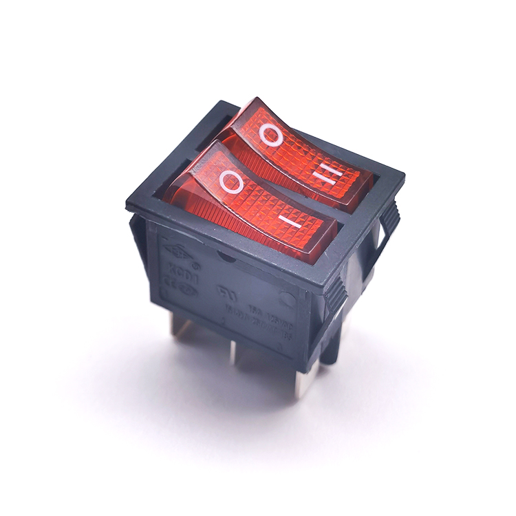16A 250V dual rocker switch illuminated