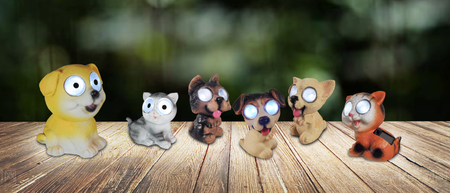 Polyresin solar animal decoration light