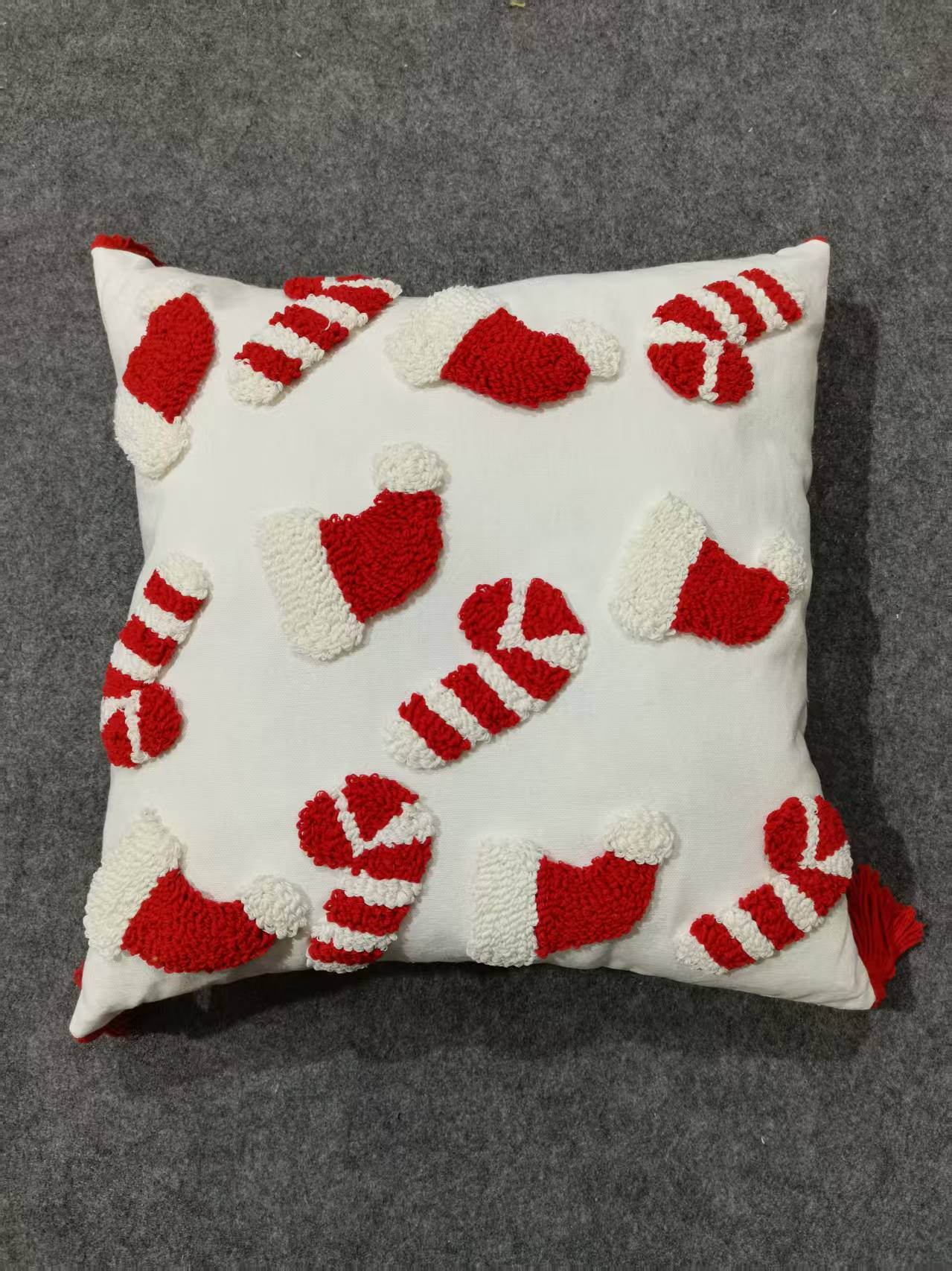 2025 XMAS loop-pile embroidery Decorative cushion pillow, cushion cover